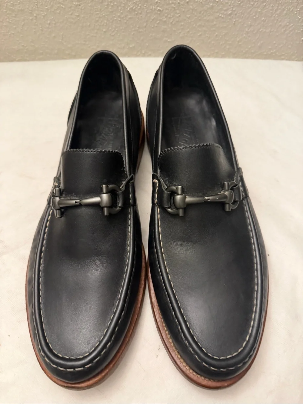 Salvatore Ferraro men black  Oxfords shoes, pre-owned, SZ 11